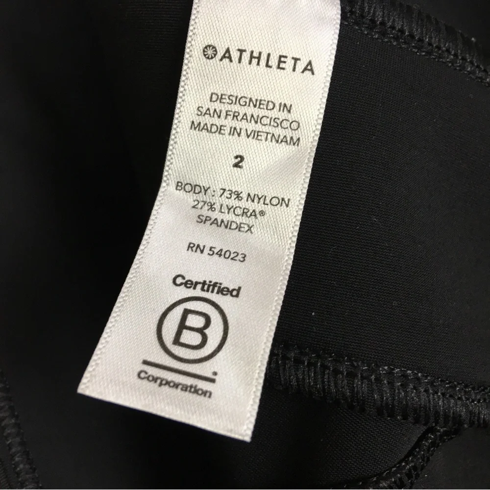 Athleta Black Slim Track Pants with Red Side Stripe
